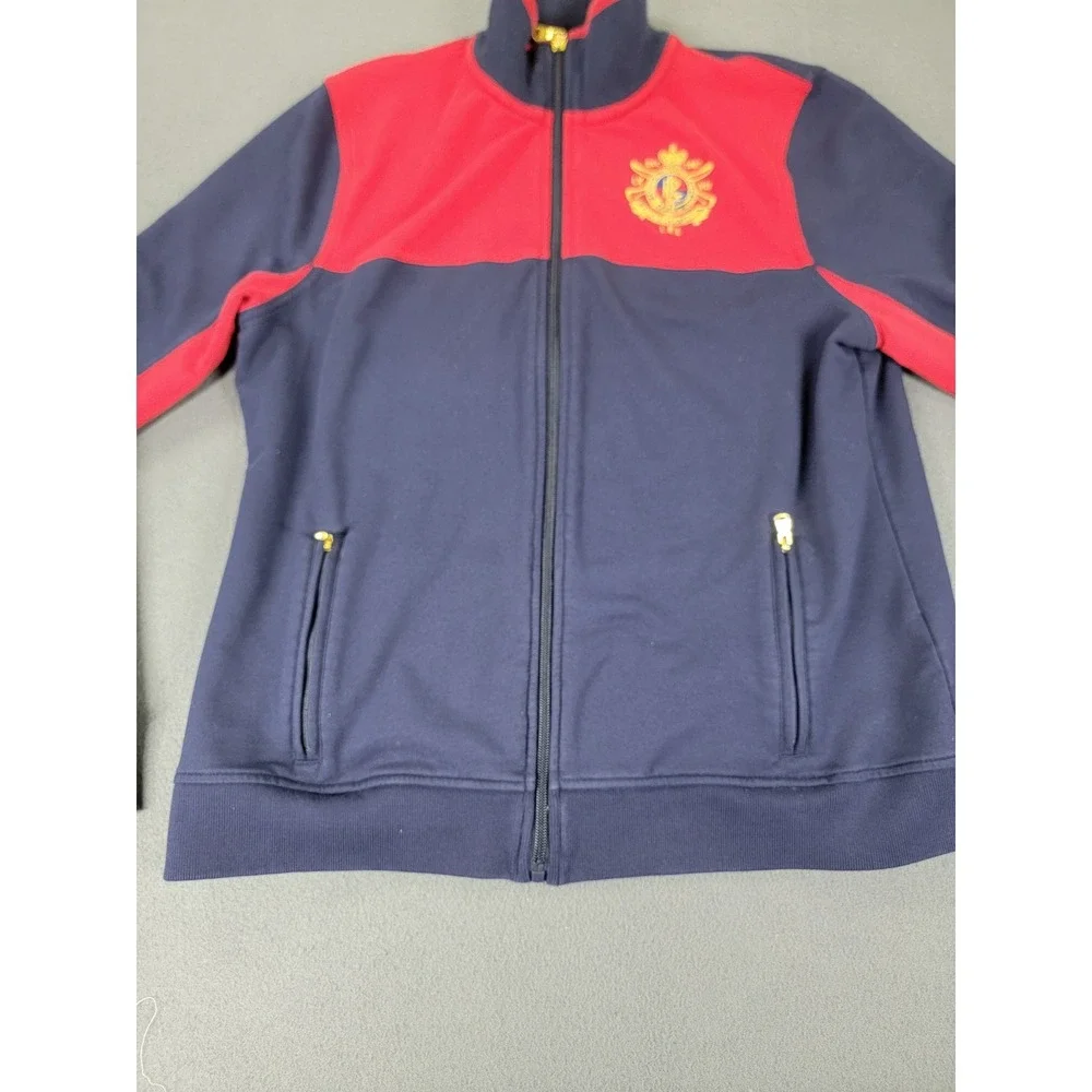 LRL Lauren Ralph‎ Lauren Petite L Track Jacket Full Zip Equestrian Embroidered